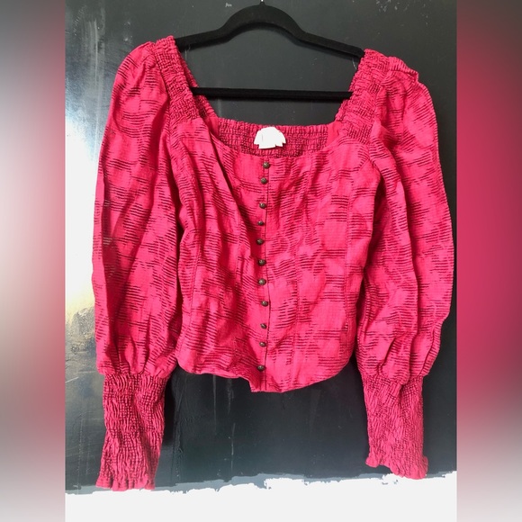 Anthropologie Romantic Puff Sleeve Blouse - Picture 2 of 5